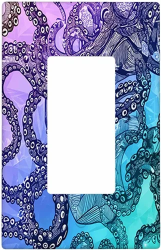 Vista 121 de Moslion Placa de pared basculante de mármol gris y marrón de 1 cuadrilla, arte de granito fluido, onda fluida, salida única, interruptor de luz