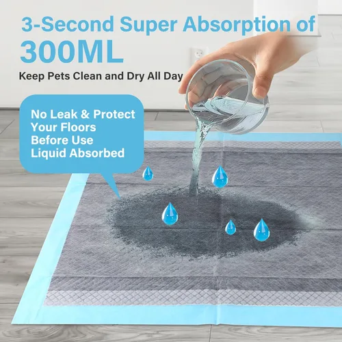 Vista 3 de FluffyDream Almohadilla de entrenamiento impermeable súper absorbente para perros y cachorros, almohadilla para mascotas, tamaño pequeño, azul, 17.5