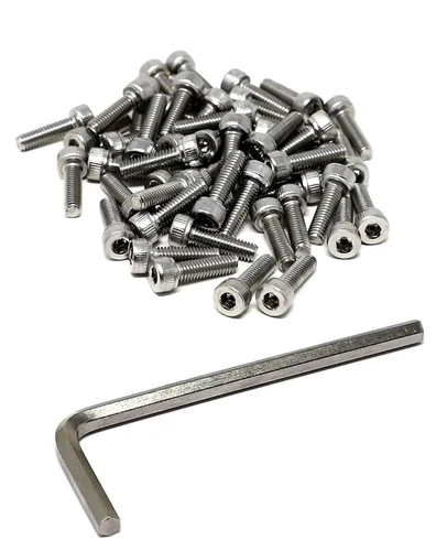 Vista 234 de iexcell Kit de tornillos de cabeza hexagonal de acero inoxidable 304, 100 unidades M2 x 0.157 in, paso de rosca de 0.016 in