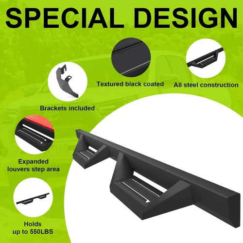 Vista 3 de ONINE Drop Steps Ajuste Personalizado 2019-2026 Chevy Silverado/Gmc Sierra 1500 y 2020-2026 Chevy Silverado/Gmc Sierra 2500HD 3500HD Crew Cab