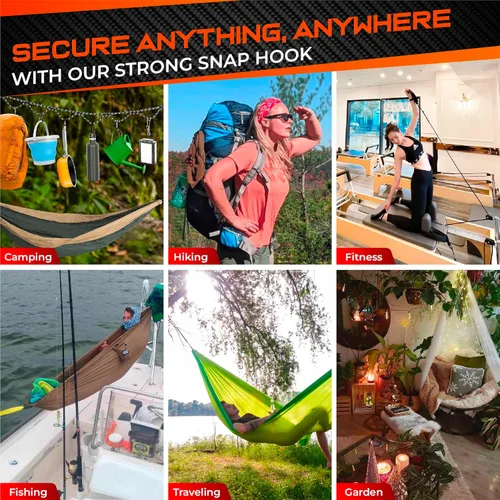 Vista 4 de PAMAZY 12 ganchos de resorte de 2 pulgadas, clip de gancho de utilidad, conector de cuerda resistente, ganchos de enlace rápido para interiores