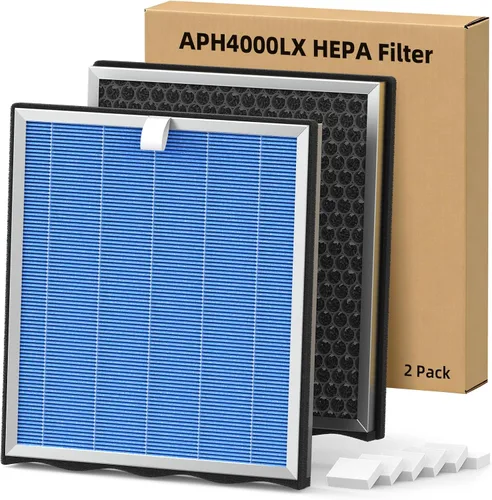 2-Pack Air Purifier Replacement Filter for KNKA APH4000, HEPA and Activated Carbon Filter for Pet Dander, Odors, Dust & Pollen, Blue (Pet Care