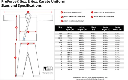 Vista 2 de Karate Uniforms by ProForce Ultra-Lightweight 5 oz - 55% Cotton