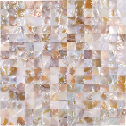 Vista 6 de 1 - Hoja de Azulejos de Conchas de Perla para Despegar y Pegar, Azulejos Autoadhesivos para Pared para Cocina, Baño, Dormitorio en Blanco Natural