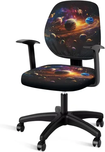 Vista 36 de Funda para silla de oficina, con temática de playa, funda elástica para silla de oficina, funda elástica de 2 piezas, funda para silla