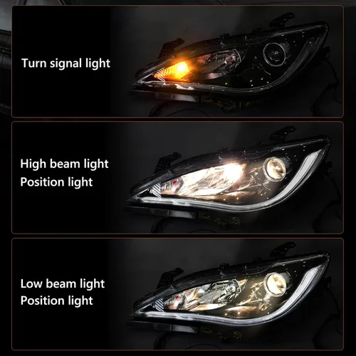 Vista 3 de FIONE Conjunto de faros delanteros compatible con Chrysler Pacifica 2018 2019 2020 (no apto para híbridos), proyector halógeno, faro delantero LH