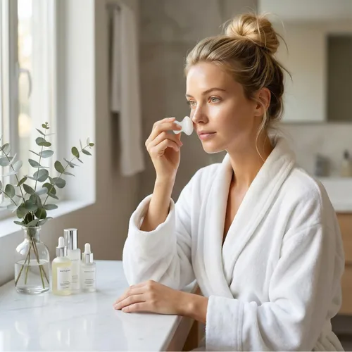 Vista 3 de Uonlytech 2 herramientas faciales Gua Sha, cuarzo de jade blanco, rodillos Gua Sha, herramienta de masaje para mujeres, spa en casa