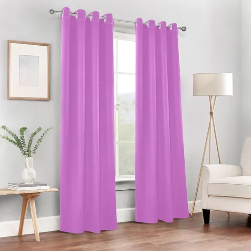 Vista 7 de Joisal Cortinas opacas para ventana de orquídea, cortinas de sala de estar, cortinas opacas con ojales, cortina larga negra, panel individual, 84 x