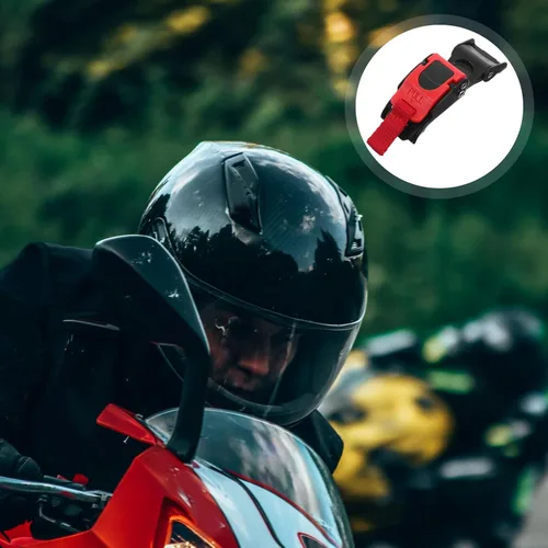 Vista 9 de Hebilla de casco de liberación para cascos de motocicleta, construcción de hierro ABS de nailon, cierre de presión fácil y ajuste accesorio