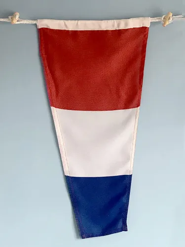 Vista 7 de Bandera de señal náutica de 10" x 15" - Uso interior/exterior - Construcción de doble puntada con palanca de madera y asa de cordaje - Deletrea