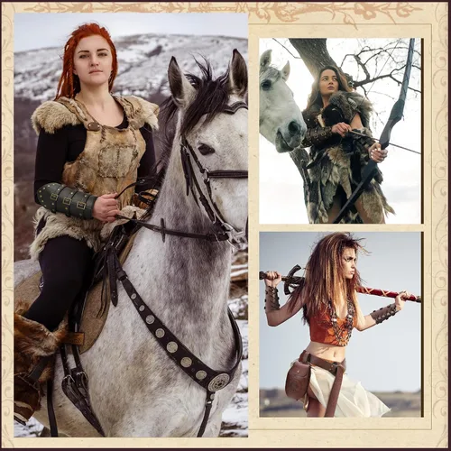 Vista 6 de Cinturón vikingo medieval de cuero, Color-2, Accesorios renacentistas