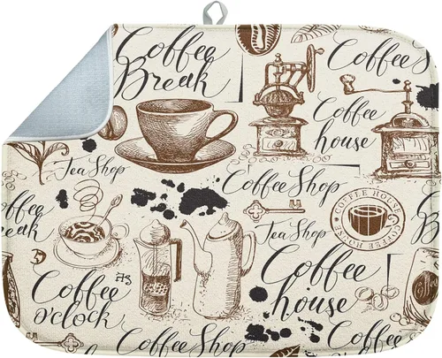 Vista 21 de Sanwarm Alfombrilla absorbente para secar platos, almohadilla de microfibra amarilla linda con diseño de abejas para mostrador de cocina, decoración