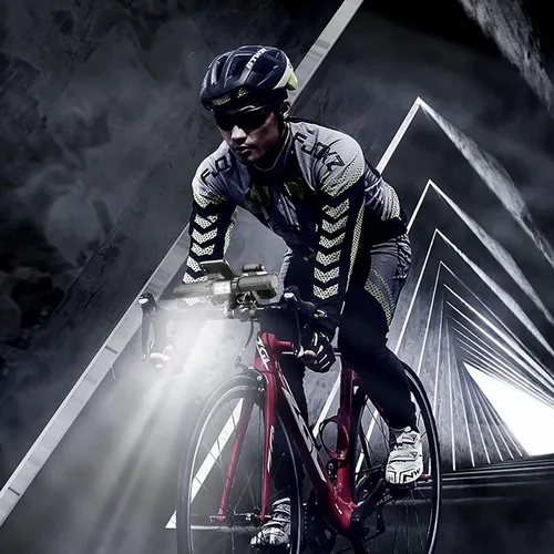 Vista 3 de Redcomets Juego de luces para bicicleta, luz recargable por USB, luces traseras de bicicleta, luz multifuncional de bicicleta de 2400 lúmenes, viene