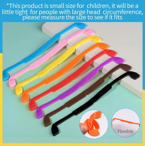 Vista 3 de YGDZ Paquete de 8 correas para lentes de sol para niños, correa para gafas, soporte para gafas, retenedor de gafas, correa elástica de silicona