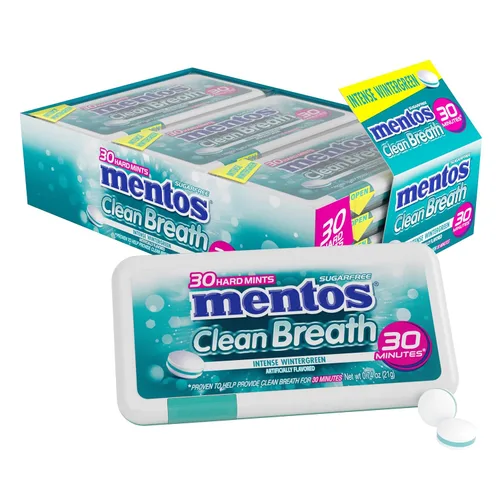 Vista 3 de Mentos Menta dura sin azúcar, 150 unidades, mezcla fresca y afrutada (paquete de 4 botellas)