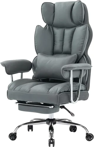 Vista 18 de Efomao - Silla ejecutiva de escritorio para oficina, con reposapiés, soporte lumbar y capacidad de carga hasta 450 libras, silla de computadora
