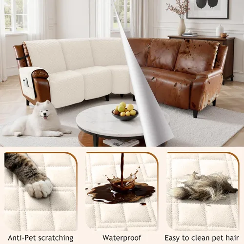 Vista 6 de Arfntevss Fundas Impermeables para Sofá Seccional Reclinable para Sofá Seccional Reclinable en Forma de L Antideslizante Lavable Funda