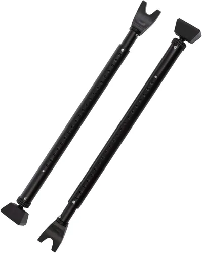 Stalwart - Barras de seguridad para el hogar 2 en 1, paquete de 2 topes de puerta ajustables, barra de seguridad para puertas y ventanas con