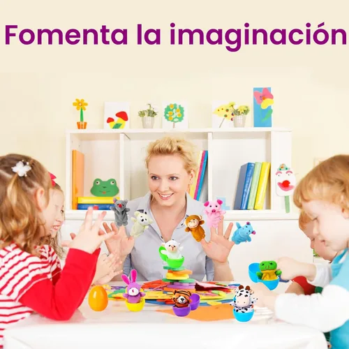 Vista 7 de 12 huevos de Pascua rellenos con marionetas de dedo para rellenar cestas de Pascua, búsqueda de huevos de Pascua, recuerdo de fiesta de Pascua