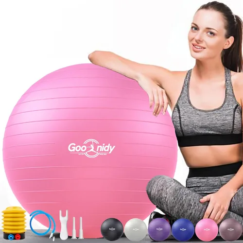 Vista 9 de Soft Exercise ball, Anti-Burst Yoga Ball Chair Supports 2200lbs, Workout Equipment w/ Pump for Pregnancy Medicine Birthing Physical Therapy
