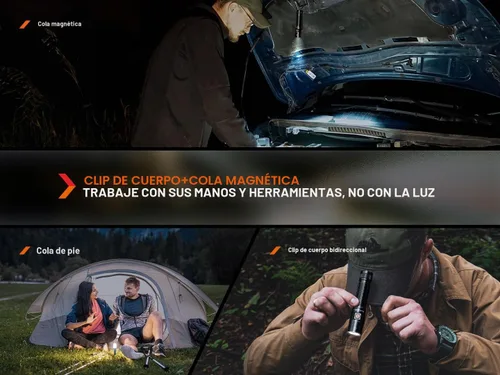 Vista 11 de Fenix E28R V2.0 linterna EDC, 1700 lúmenes USB-C recargable compacta de bolsillo con cola magnética