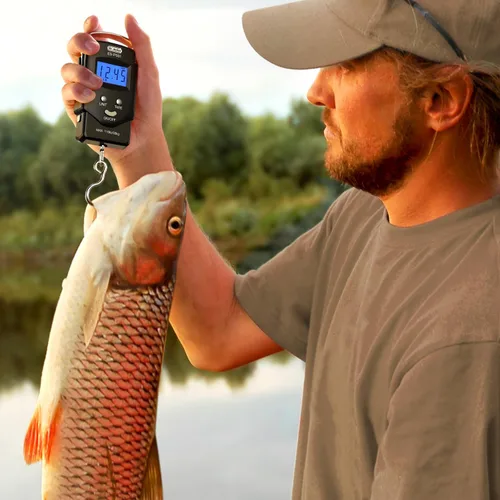 Vista 7 de Dr.meter Báscula de Pescado Báscula de Equipaje Equipo de Pesca - 110lb Pantalla LCD Digital Retroiluminada con Cinta Métrica Incorporada - Báscula