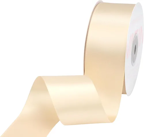 Vista 60 de VATIN - Cinta de satén de doble cara beige de 1/4", 25 yardas continuas, cinta de poliéster beige para ramo de lazos, envoltura de regalos, arreglo