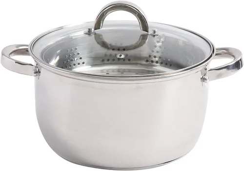 Vista 11 de Oster Sangerfield - Juego de olla de pasta de acero inoxidable de 5 cuartos de galón con vaporera, cesta y tapa – Utensilios de cocina duraderos
