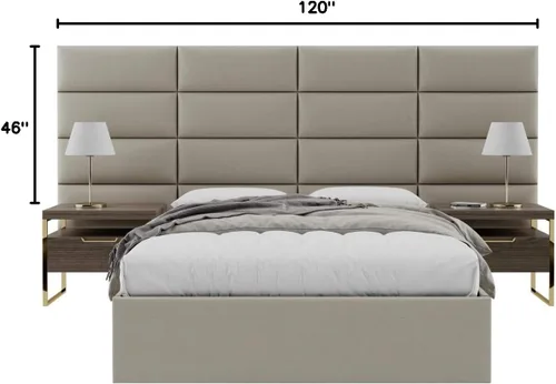 Vista 118 de Vänt - Paneles tapizados de cabecera para montar en la pared, diseño Isabelle, 60 x 23 pulgadas, configuración de 4 paneles individuales