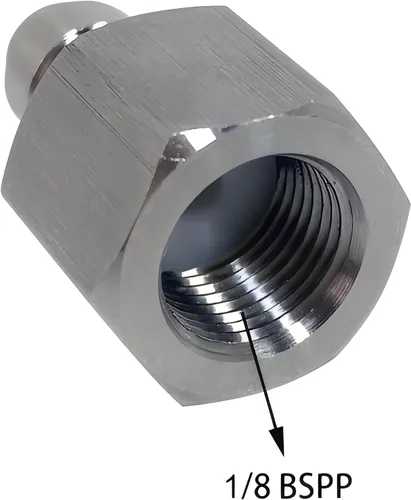 Vista 6 de Adaptador universal de enchufe de desconexión rápida de 0.315 in, rosca hembra BSPP de acero inoxidable de 1/8 pulgadas, accesorios de carga PCP 1/8