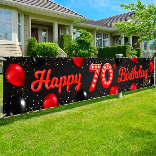 Vista 62 de TfNl Bn Feliz Cumpleaños Rojo y Negro Banner (10)