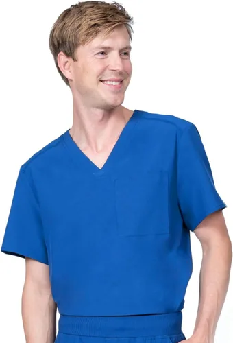 Vista 2 de Conjunto de ropa quirúrgica para hombre, cuello en V y jogger de 5 bolsillos, elástico en 4 direcciones, para enfermería, dentista, Elements Select