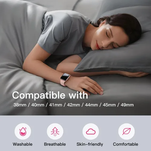 Vista 5 de SuperNaNa - Correa de silicona deportiva compatible con bandas de Apple Watch de 40mm 38mm 41mm 44mm 45mm 42mm 49mm, unisex, correa de muñeca