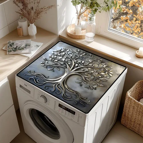 Vista 14 de Tapete antideslizante para cubierta superior para lavadora y secadora, almohadilla protectora a prueba de polvo con múltiples diseños de patrones