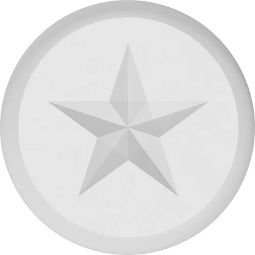 Vista 2 de Ekena Millwork ROSP030X030X075GRY08 - Roseta estándar de estrella Grayson con borde redondeado, 3 pulgadas de ancho x 3 pulgadas de alto x 3/4