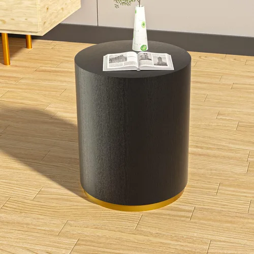 Vista 28 de kevinplus ø22'' Marble Top Side Table Round Circle Fluted End Table for Living Room, Modern Luxurious Wood Frame & Brushed Gold Metal Base, No