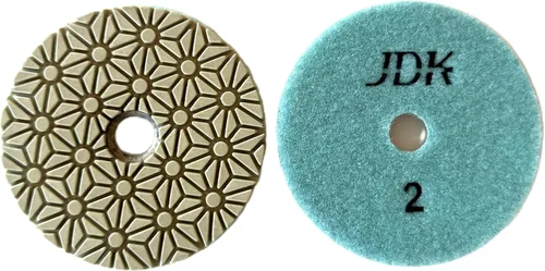 Vista 4 de JDK Diamond Wet 3 Pasos Almohadilla de pulido 4 '' para hormigón granito mármol piedra 3.937 in disco de resina 3pcs/Set
