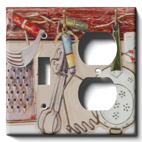 Vista 8 de Placa decorativa de tapa de salida - Utensilios de cocina - Receptáculo doble dúplex