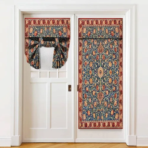 Vista 18 de Cortinas de puerta negras y rojas para ventanas de puerta, estampado de leopardo y cebra, cortinas de ventana para puerta de vidrio francesa