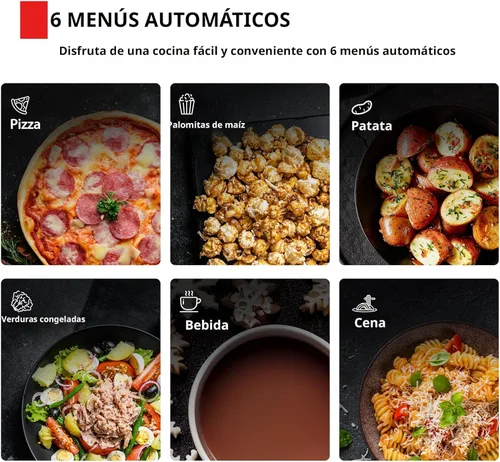 Vista 3 de TOSHIBA ML4-EM09PA(BS) - Horno microondas pequeño de encimera con 6 menús automáticos, función de silencio, bloqueo infantil, artículos esenciales