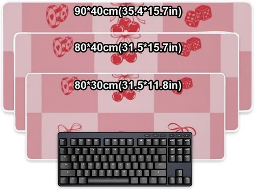 Vista 2 de Retro Cute Cherry Mouse Pad Large Gaming Desk Pad with Non-Slip Rubber Base Smooth Face Mouse for Gaming Mousepads for Desk Job Essentials School