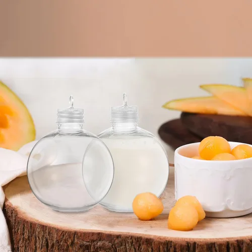 Vista 4 de BESTonZON 10 bolas de alcohol de Navidad transparentes para árbol de Navidad, adornos rellenables, bolas de bebida, botellas de agua, bombillas