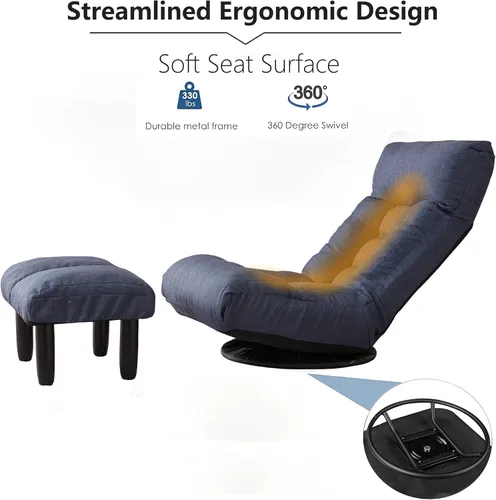 Vista 7 de Sofá individual de piso Silla reclinable Sofá perezoso Tatami Balcón Silla reclinable Sofá de ocio ajustable