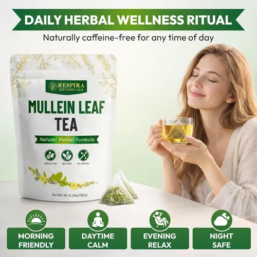 Vista 9 de Respira Botanicals - Bolsas de té de hoja de gordolobo para limpieza pulmonar y apoyo respiratorio, sin plástico, bolsas de té a base de plantas