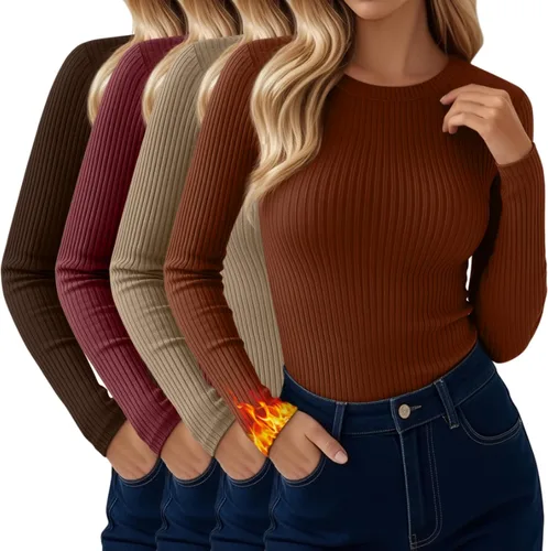 Vista 15 de Paquete de 4 camisas térmicas de manga larga acanaladas