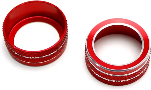 Vista 9 de iJDMTOY 2 fundas deportivas de aluminio anodizado rojo para interruptor de control climático de CA, compatibles con Toyota 2019 en adelante, Corolla