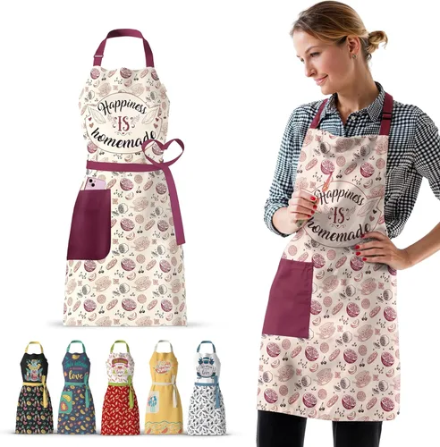 Vista 11 de Waterproof Apron for Adults – Adjustable Fit with Deep Pockets, Stylish Cooking & Baking Apron for Women & Men