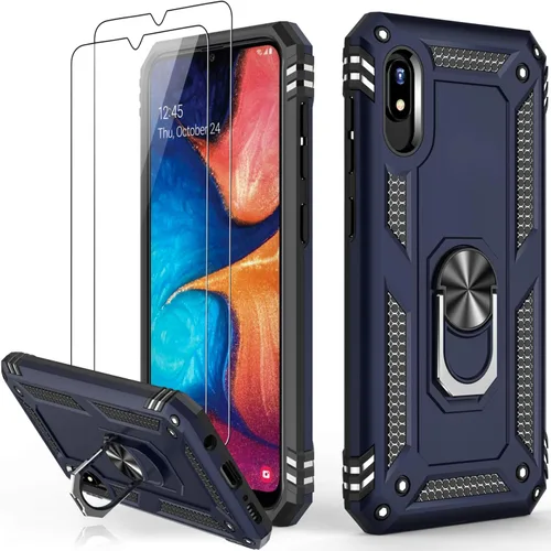 Vista 6 de IKAZZ Funda para Galaxy A10e con protector de pantalla, grado militar, a prueba de golpes, resistente, pasa prueba de caída de 16 pies con soporte