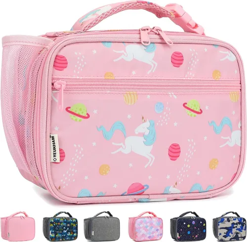 Vista 28 de GYEUKHAM Lonchera térmica reutilizable para la escuela, bolsas de almuerzo congelables duraderas para niños, niñas, hombres y mujeres, kit