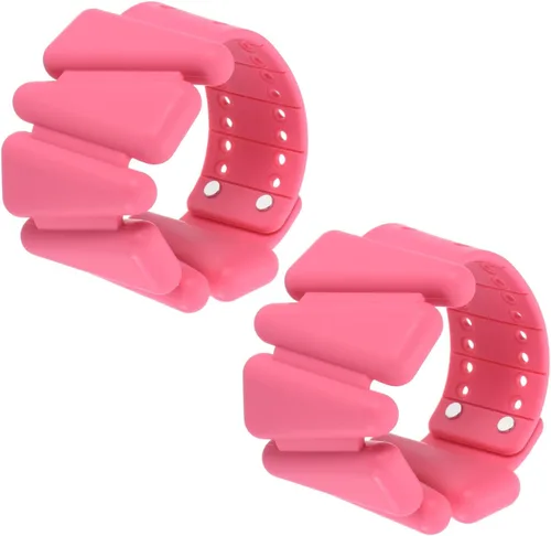 Vista 11 de PATIKIL Juego de 2 pesas ajustables para muñeca, 2 libras en total (1 libra cada una), pesas de silicona para caminar al tobillo para mujeres